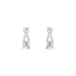 Brinco Argola Daily em Ouro Branco 18k com Diamantes