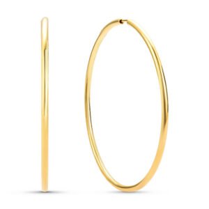 Argola Life Redonda Prata com Banho Ouro Amarelo 50mm