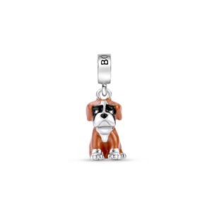 Pingente Life Animal Boxer em Prata 925 com Esmalte