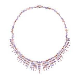 Colar Life Aurora em Prata 925 com Cristais Coloridos, 45cm