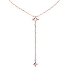 Colar Life Gravatinha Banho Ouro Rosé Star