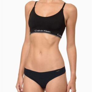 Calcinha Fio Dental Corte à Laser Calvin Klein Underwear - Preto Calcinha Fio Dental Corte à Laser Calvin Klein Underwear Preto m