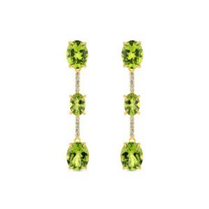 Brinco Essenza em Ouro Amarelo 18k com Peridotos e Diamantes