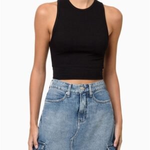 Blusa Feminina em Ribana e Cotton - Preto Blusa Feminina em Ribana e Cotton Preto Gg