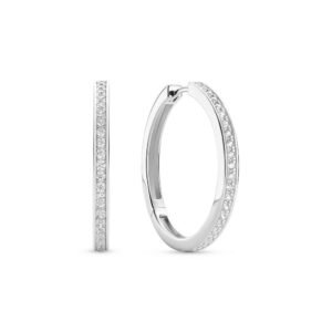 Argola Life Glam em Prata 925 com Pedras Incolores