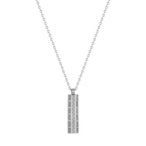 Colar Life Masculino em Aço Texturizado, 60cm