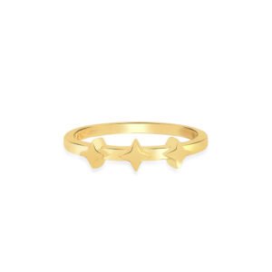 Anel Life Estrelas em Prata 925 com Banho de Ouro Amarelo 18k