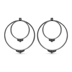 Brinco Life Night Choices em Prata 925 com Banho de Ródio Negro e Espinélios