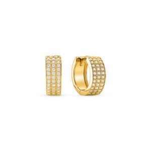 Argola Life Maxi I em Prata 925 com Banho de Ouro Amarelo 18k e Pedras Incolores