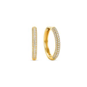 Argola Life Essential em Prata 925 com Banho de Ouro Amarelo 18k e Pedras Incolores