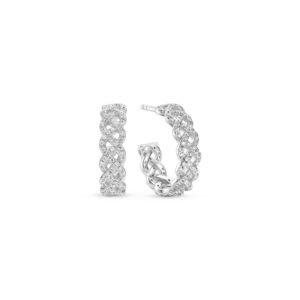 Brinco Argola Life Tranças em Prata 925 com Pedras Incolores