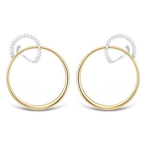 Brinco Circolare em Ouro Amarelo e Ouro Branco 18k com Diamantes