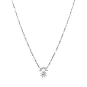 Colar Life Forever Menina em Prata 925 com Pedras Incolores, 45cm