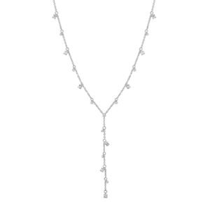 Colar Life Ocean Gravatinha Prata Cravejado Incolor