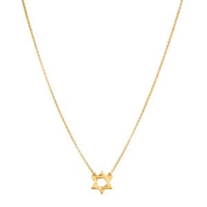 Colar Life Estrela de Davi Religião ll Prata Banho Ouro Amarelo