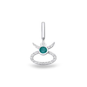 Pingente Life Signo Touro Ágata Verde e Topázios