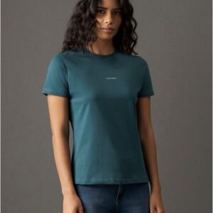 Camiseta Feminina Mini Logo Calvin Klein - Verde Camiseta Feminina Mini Logo Calvin Klein Verde Pp