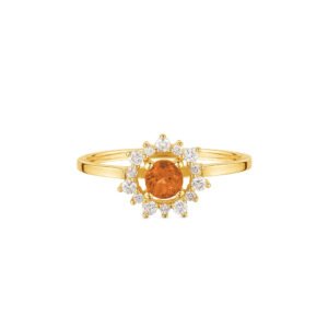 Anel Olympia em Ouro Amarelo 18k com Citrino e Diamantes