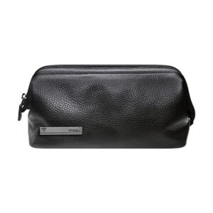 Necessaire com Zíper Couro Preto