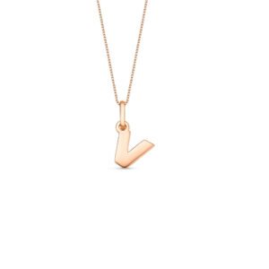 Pingente Letra V em Ouro Rosé 18k