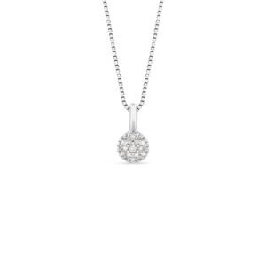 Pingente Pavê em Ouro Branco 18k com Diamantes