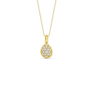 Pingente Pavê Gota em Ouro Amarelo 18k com Diamantes
