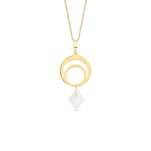 Pingente Gold Circle em Ouro Amarelo 18k com Água Marinha