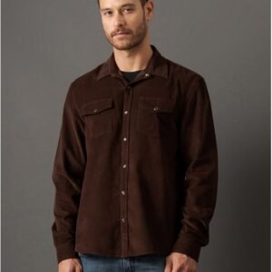 Camisa Masculina Slim Cotelê Calvin Klein - Marrom Camisa Masculina Slim Cotelê Calvin Klein Marrom 3