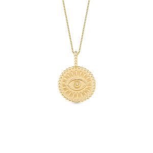 Pingente Medalha Olho Grego em Ouro Amarelo 18k