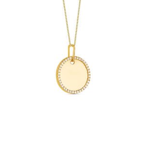 Pingente Personalizável em Ouro Amarelo 18k com Diamantes