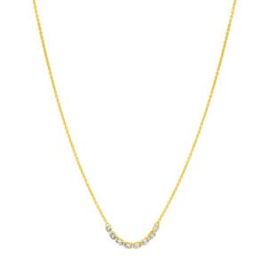 Colar Life Ocean Prata em Banho Ouro Amarelo Cravejado