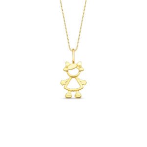 Pingente Menina em Ouro Amarelo 18k