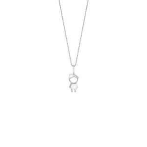 Pingente Menino em Ouro Branco 18k