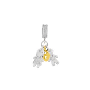 Pingente Life Amor Mulher+Homem em Prata 925 com Banho de Ouro Amarelo 18k