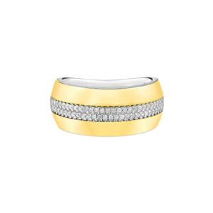 Anel Tulum em Prata 925 e Ouro Amarelo 18k com Diamantes