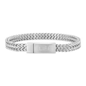 Pulseira Life Textura em Aço