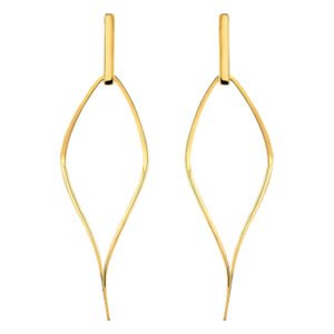 Brinco Argola Curvada em Ouro Amarelo 18k