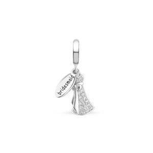 Pingente Life Madrinha de Casamento em Prata 925 com Pedras Incolores