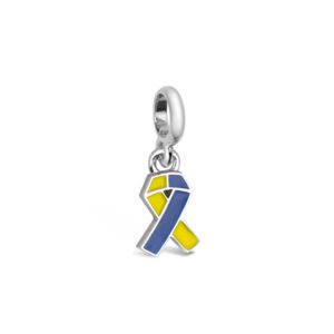 Pingente Life Fita Síndrome de Down em Prata 925 com Esmalte