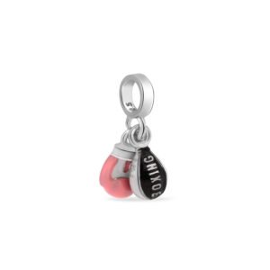 Pingente Life Esporte Luva e Saco Boxe em Prata 925 com Esmalte