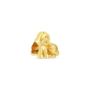 Separador Life Cachorro e Filhote em Prata 925 com Banho de Ouro Amarelo 18k