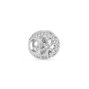 Separador Life Flor em Prata 925 com Pedras Incolores