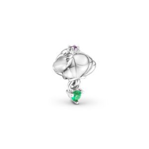 Pingente Life Princesas Concha Ariel em Prata 925 com Pedra Verde e Lilás