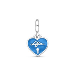 Pingente Life Amor Coração em Prata 925 com Esmalte
