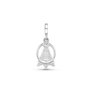 Pingente Life Fé N.Sra. Aparecida em Prata 925 com Pedras Incolores