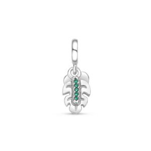 Pingente Life Planta Mom em Prata 925 com Pedras Verdes