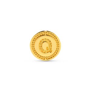 Pingente Life Letra Q em Prata 925 com Banho de Ouro Amarelo 18k