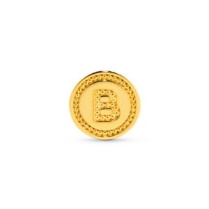 Pingente Life Letra B em Prata 925 com Banho de Ouro Amarelo 18k