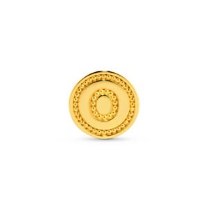 Pingente Life Letra O em Prata 925 com Banho de Ouro Amarelo 18k