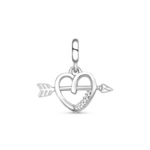 Pingente Life Amor Coração Cupido em Prata 925 com Zircônias Incolores